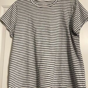 Abrand Striped Black and White Women's Top